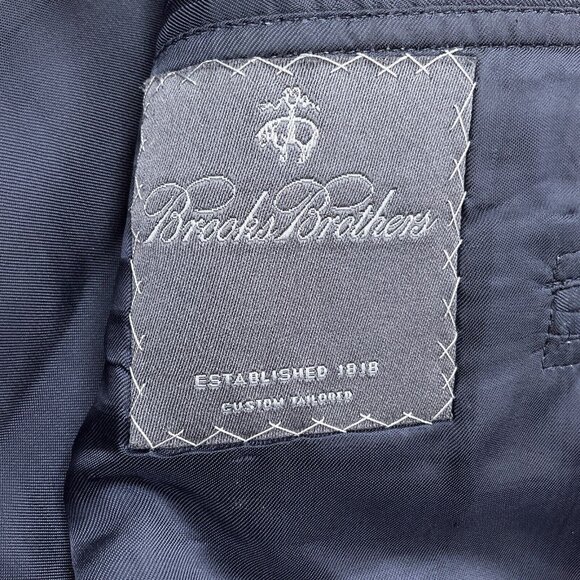 Brooks Brothers Blazer‎ Men 48 Blue Pinstripe Bespoke Classic Career USA VTG - Picture 10 of 13